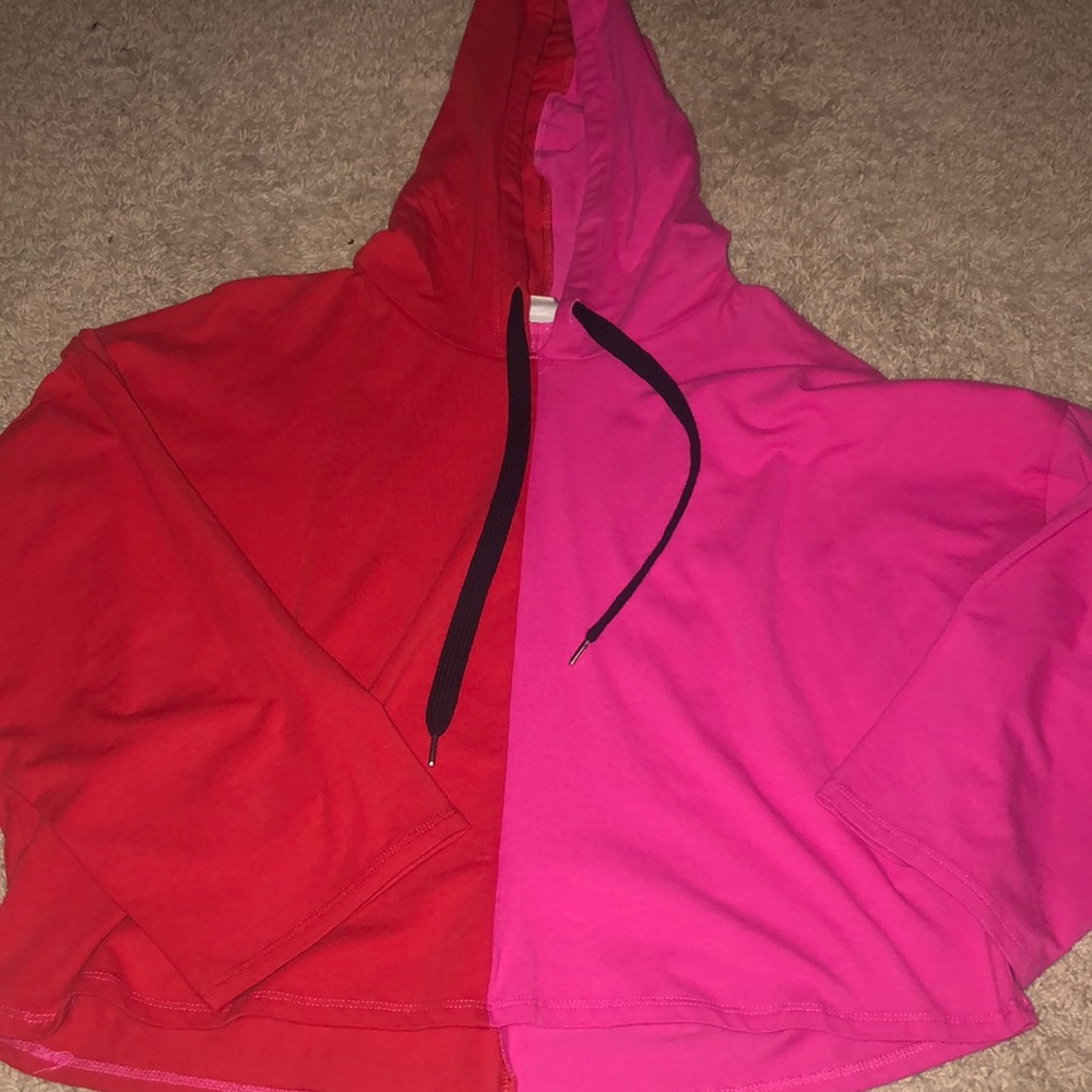 GOOD LUCK GEM (womens L) cropped drawstring hoodie